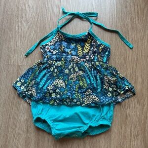 Floral Blue Kids One Piece